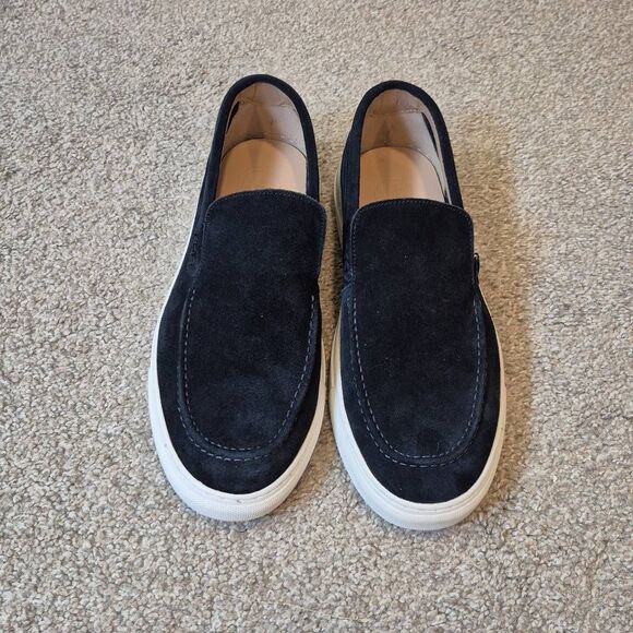 PS POELMAN Men's Size 10 Navy Suede Leather Loafers - Picture 2 of 6
